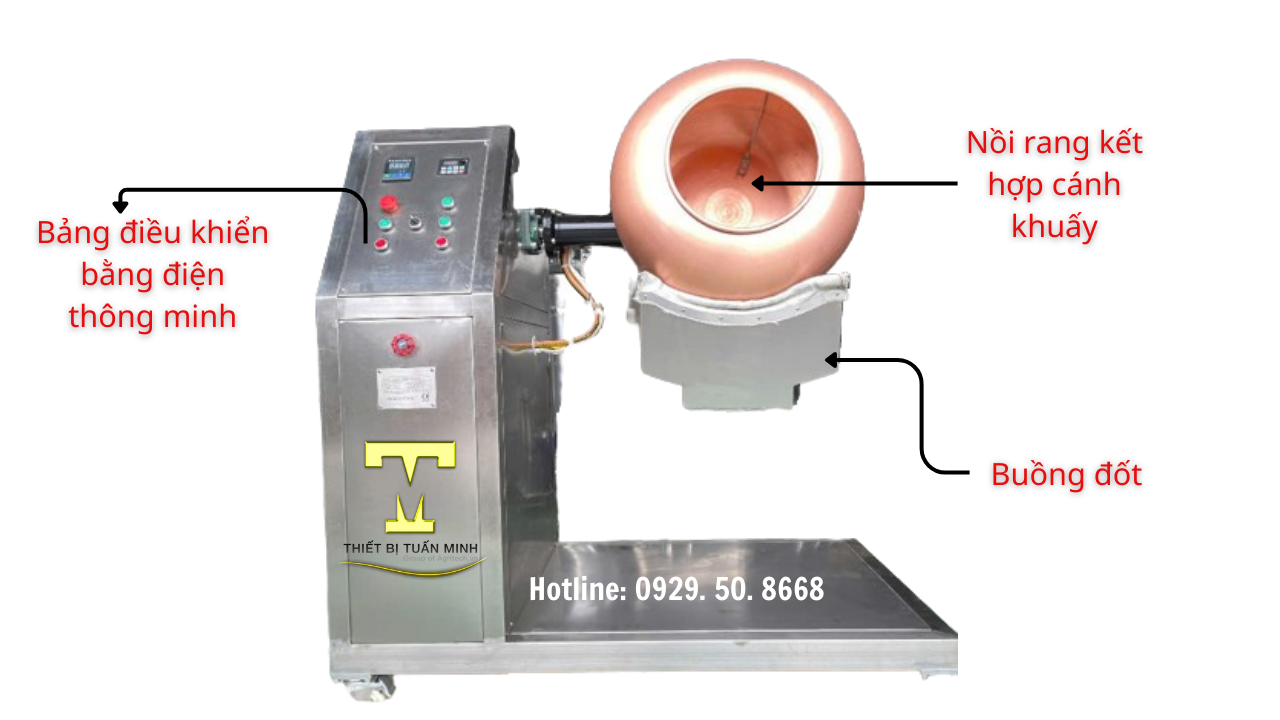 máy rang hạt phủ gia vị